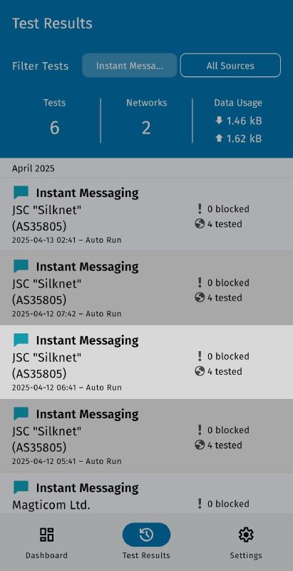 Choose specific im test run Choose specific im test run