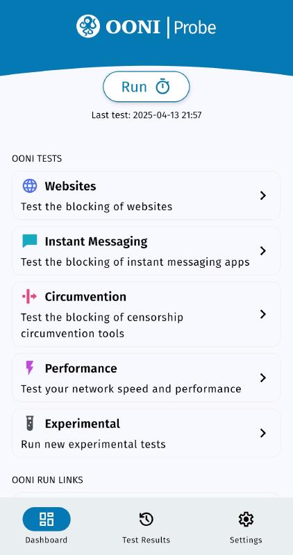 Dashboard main screen Dashboard main screen
